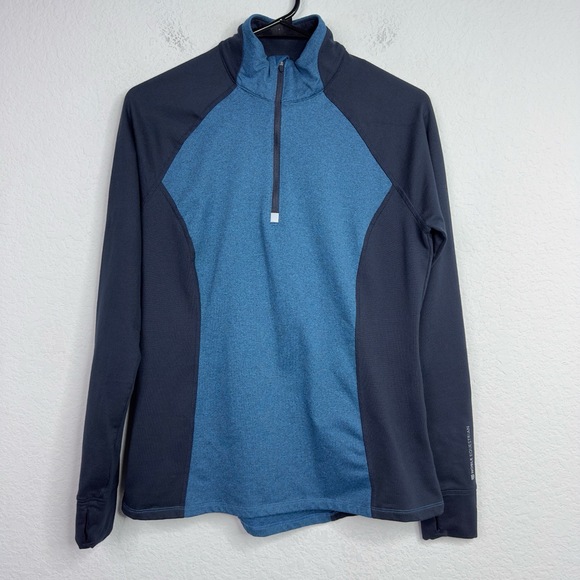 Noble Equestrian Shirt Womens M Blue 1/4 Zip Performance Athleisure Horse Riding - Picture 1 of 6